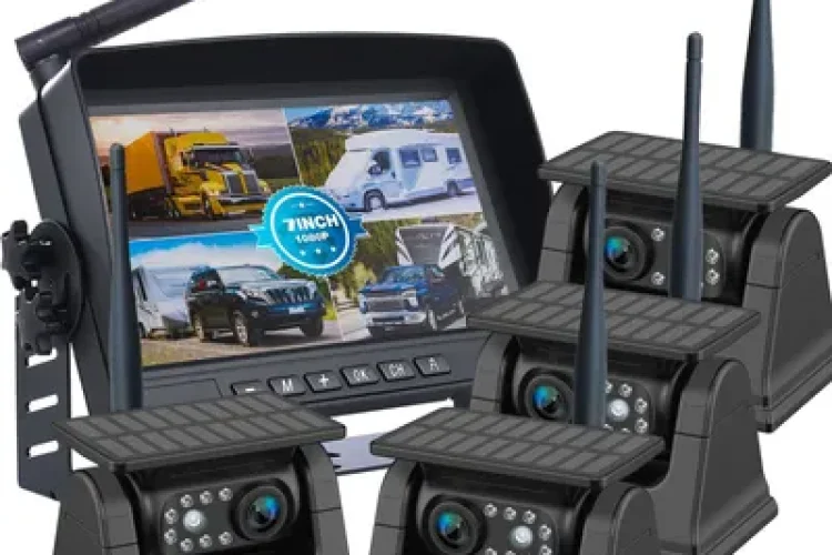 7-Inch-Digital-Wireless-DVR-Monitor-4-Solar-Panel-Rechargeable-Battery-Backup-Cameras